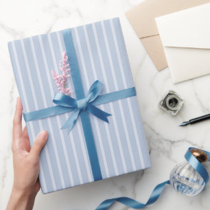 Blue Shades Stripe Bridal Shower Wrapping Paper
