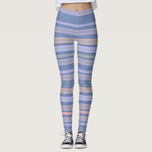 Blue shades stripes leggings