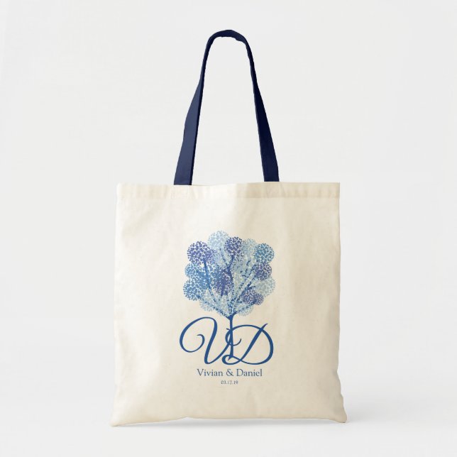 Blue ShadesTree in Different Design Tote Bag (Front)