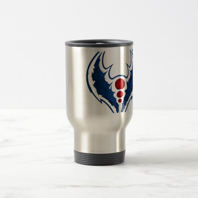 blue shadow crest travel mug (Center)