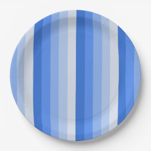 Blue shadow stripes paper plate