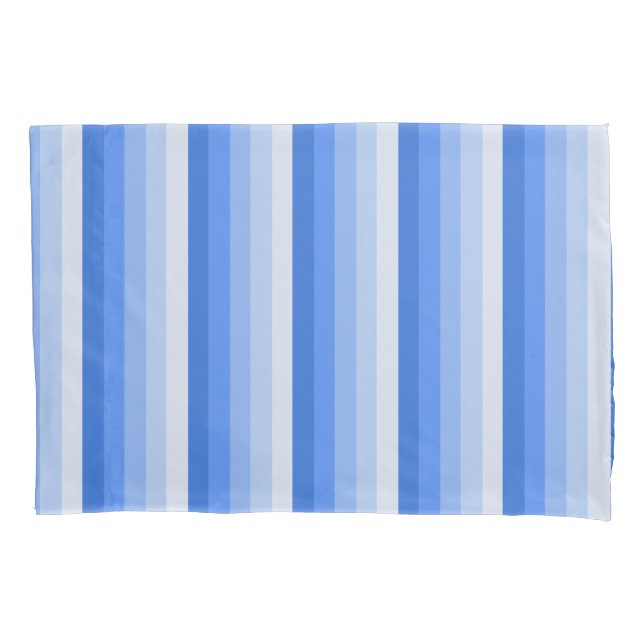 Blue shadow stripes pillowcase (Front)