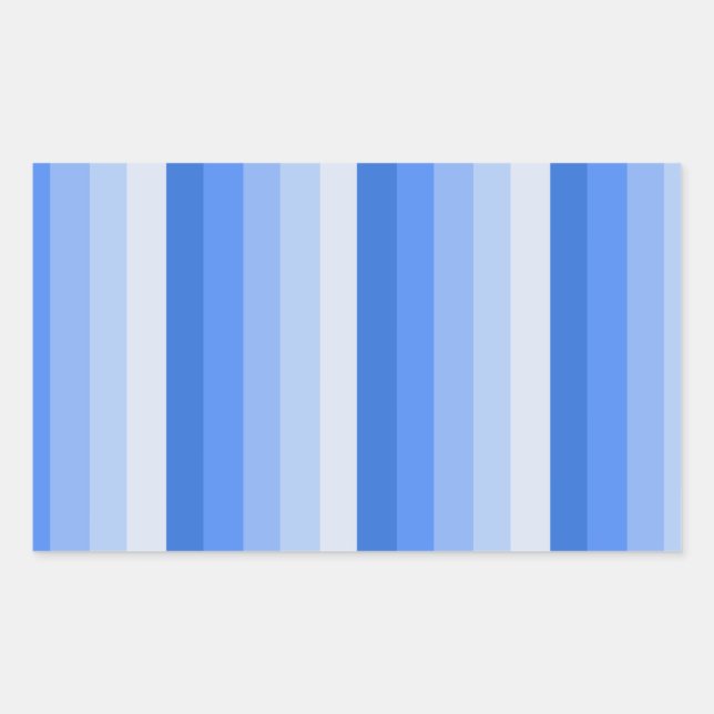 Blue shadow stripes rectangular sticker (Front)