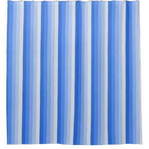 Blue shadow stripes shower curtain