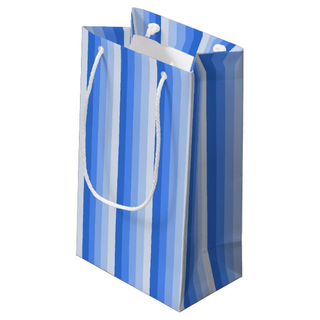 Blue shadow stripes small gift bag (Back Angled)