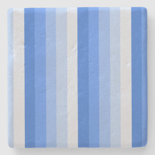 Blue shadow stripes stone coaster