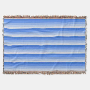 Blue shadow stripes throw blanket
