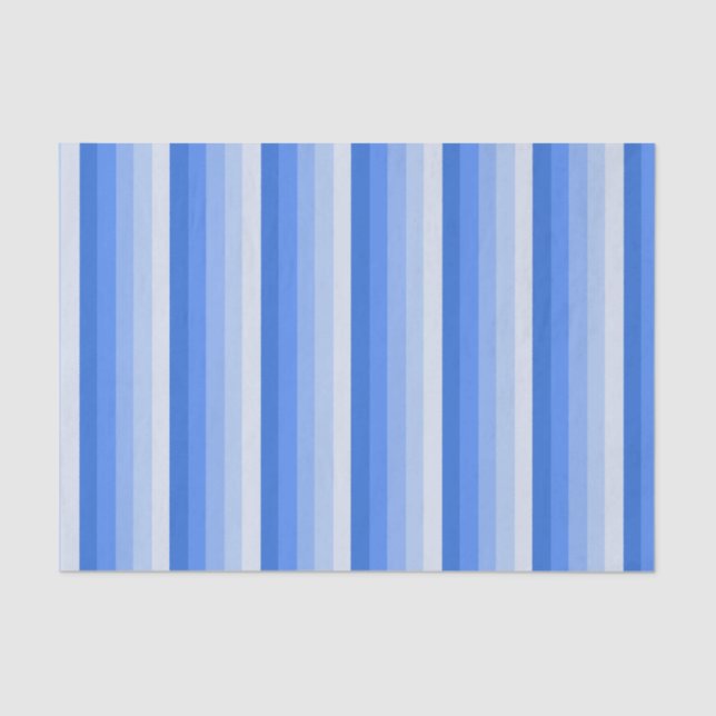 Blue shadow stripes tissue paper (Front)