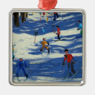 Blue shadows Morzine Metal Tree Decoration