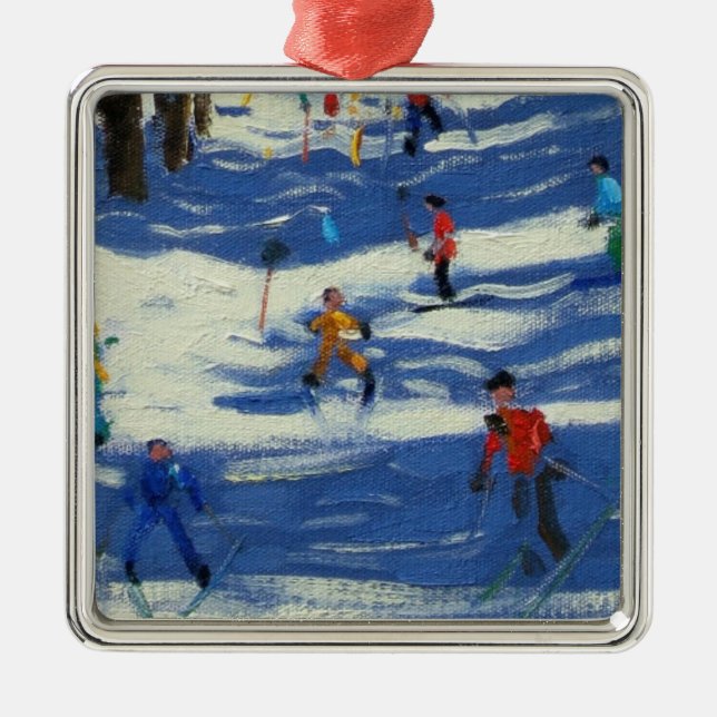 Blue shadows Morzine Metal Tree Decoration (Front)