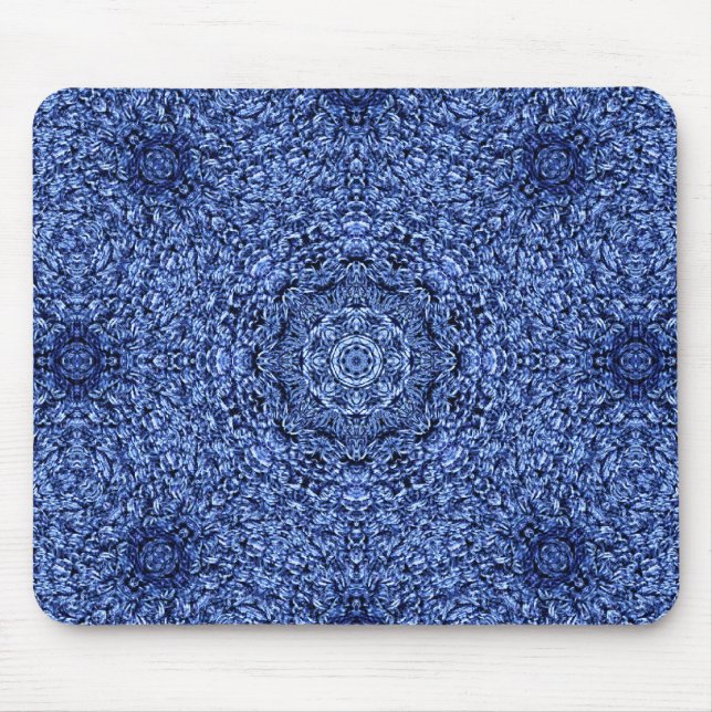 Blue Shag Persian Rug Mouse Mat (Front)