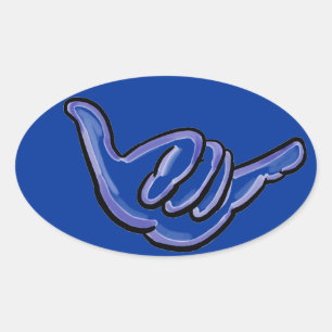 Blue shaka hawaii sticker