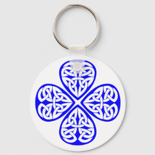 blue shamrock celtic knot key ring