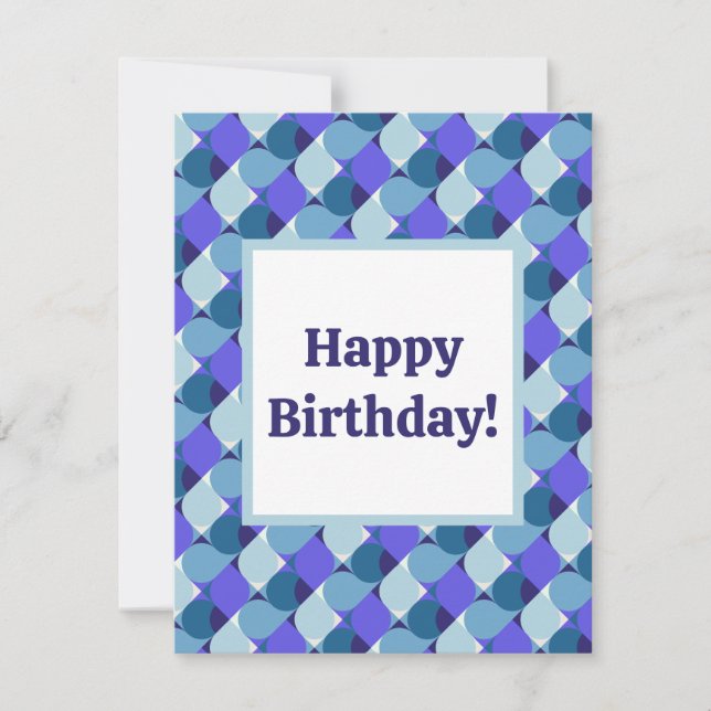 Blue Shapes Birthday Card (Front)
