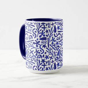 Blue shapes pattern mug