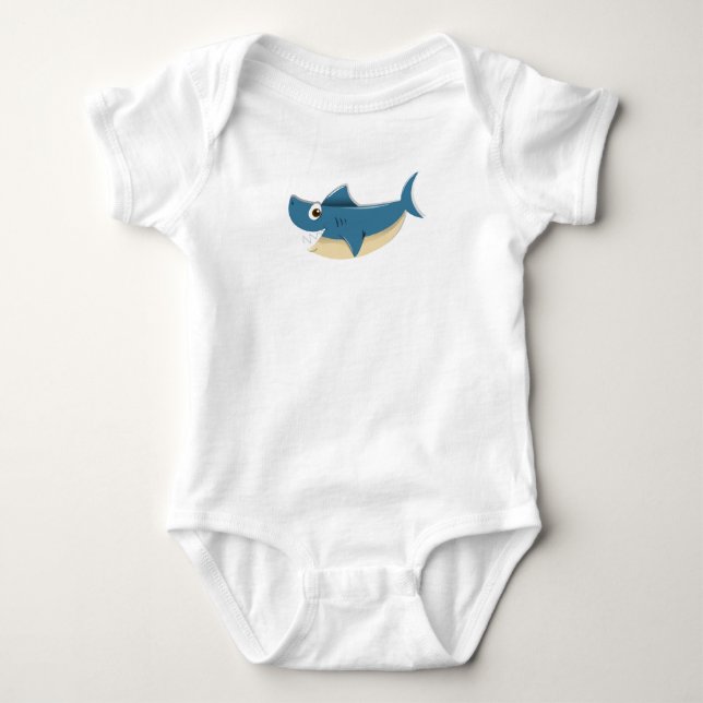 blue shark baby bodysuit (Front)
