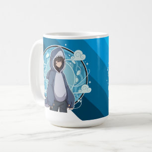 Blue Shark Boy Anime Art Coffee Mug