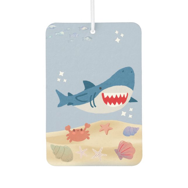 Blue shark car mat  car air freshener (Front)