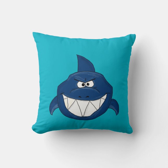 Blue shark cushion (Front)