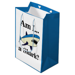 Blue Shark Funny Medium Gift Bag