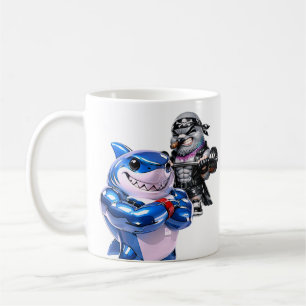 Blue Shark Funny Pigeon Bodybuilder Gym Coffee Mug