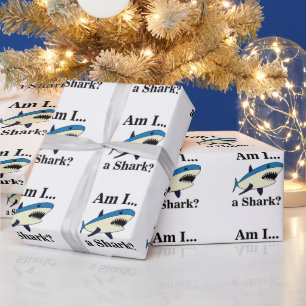 Blue Shark Funny Wrapping Paper