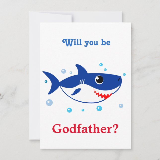 Blue Shark Godfather Proposal for Baby Shark (Front)