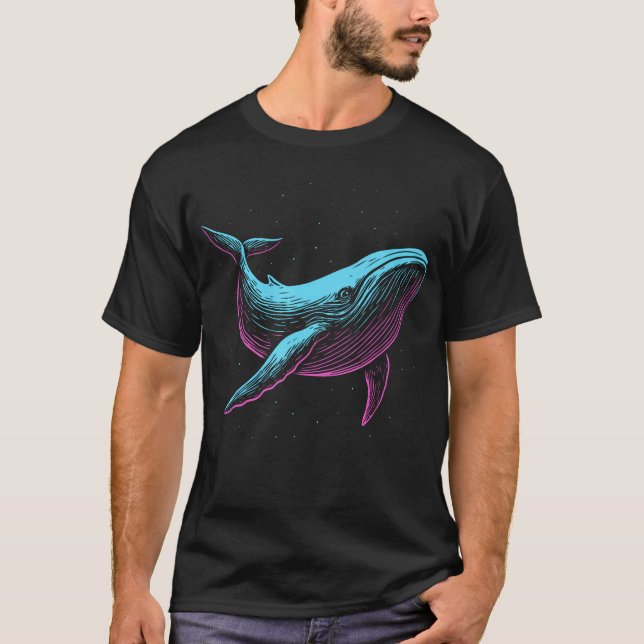 Blue Shark Illustration T-Shirt (Front)