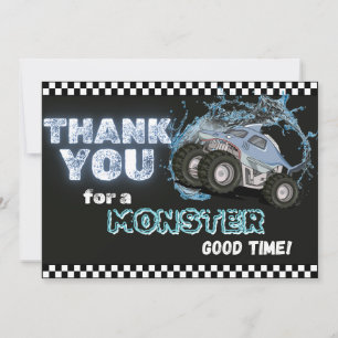 Blue Shark Monster Truck Thank You Note