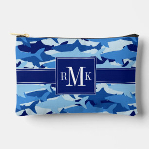 Blue Shark Pattern Accessory Pouch