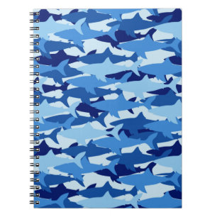 Blue Shark Pattern Notebook