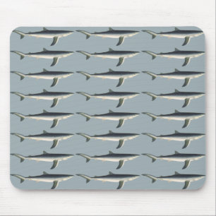 Blue Shark, Vintage Aquatic Ocean Marine Life Mouse Mat