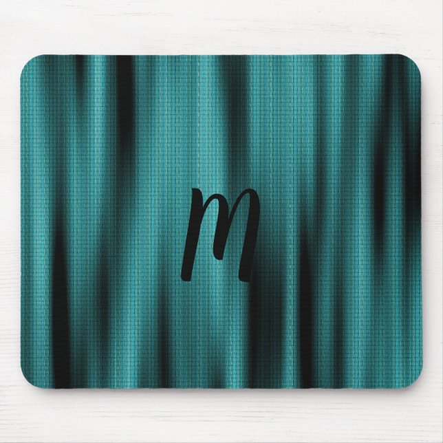 Blue Sheen Texture Personalise Monogram Mouse Mat (Front)