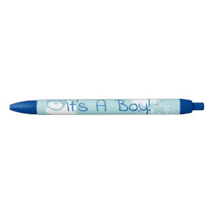 blue sheep baby boy shower blue ink pen