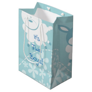 blue sheep baby boy shower medium gift bag