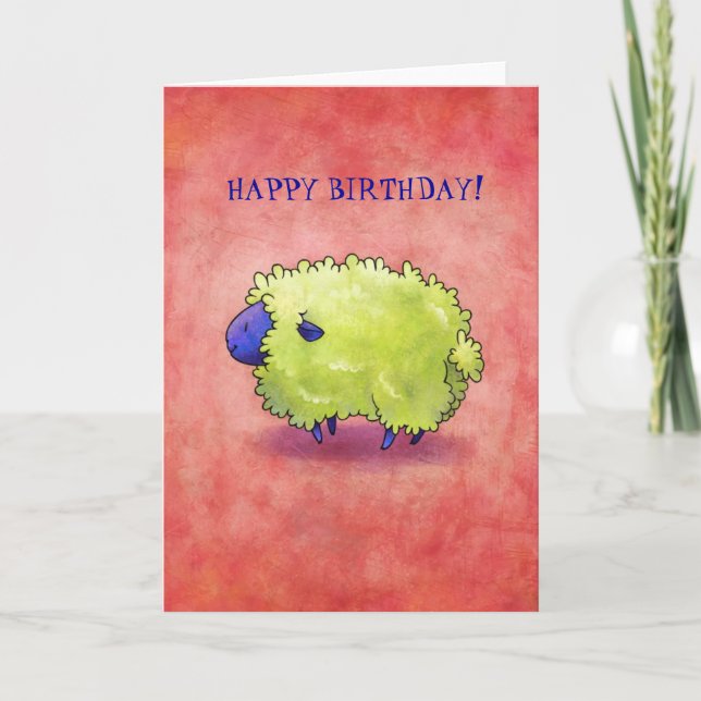 Blue Sheep Greeting Card(customisable) Card (Front)