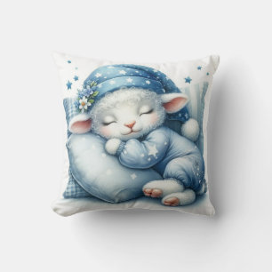 Blue Sheep Throw Pillow - Soft and Dreamy Comfort