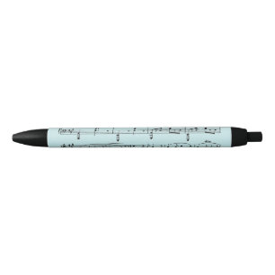 Blue Sheet Music Black Ink Pen