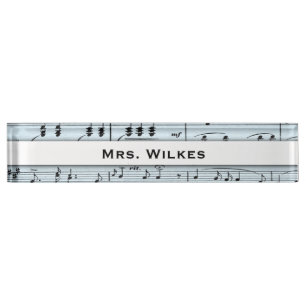 Blue Sheet Music Nameplate