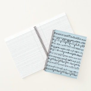 Blue Sheet Music Notebook