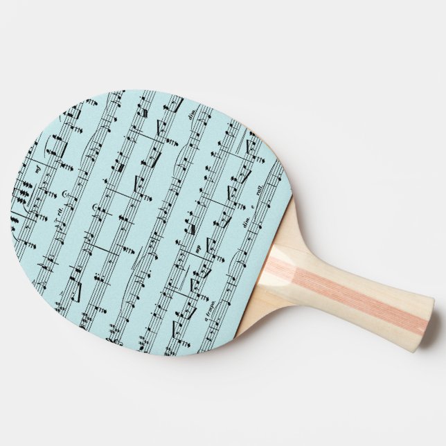 Blue Sheet Music Ping Pong Paddle (Side)
