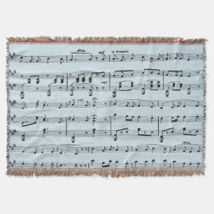 Blue  Sheet Music Throw Blanket