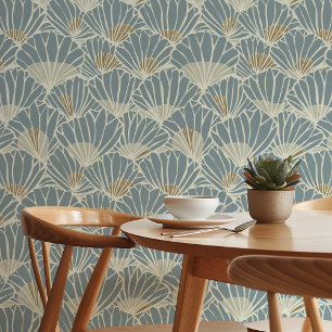 Blue Shell Blockprint Peel & Stick Wallpaper