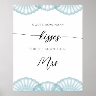 Blue Shell how many kisses bridal shower game Poster