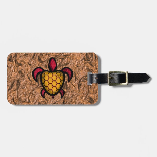 Blue Shell Turtle Luggage Tag (Front Horizontal)