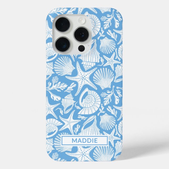 Blue Shells Personalized Case-Mate iPhone Case (Back)
