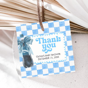 Blue She's Ready to Pop Baby Shower Favor Tags