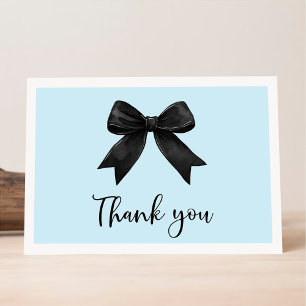 Blue She's Tying The Knot Bridal Shower  Thank You Card