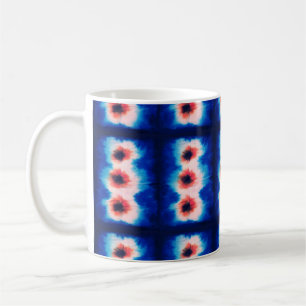 Blue Shibori Pattern Tie Dye Art Coffee Mug