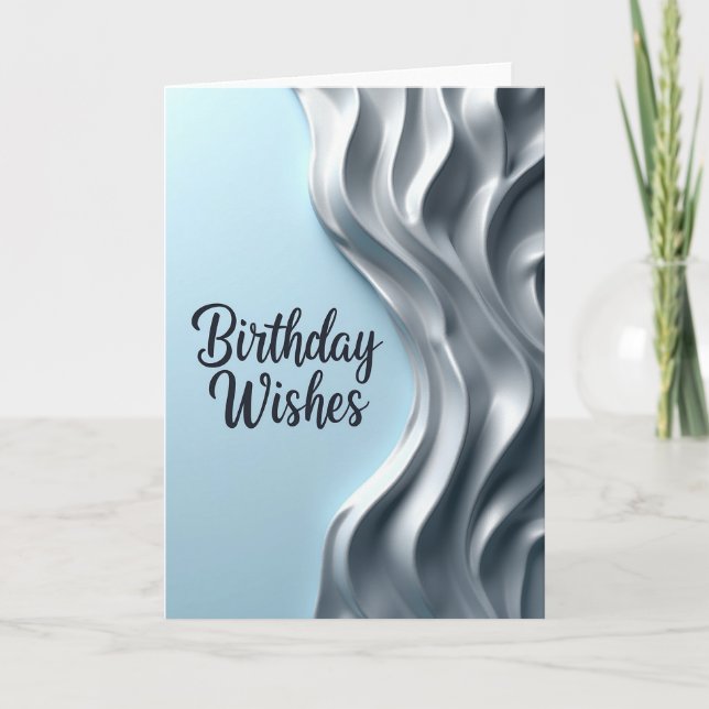 Blue Shimmer Birthday Card (Front)